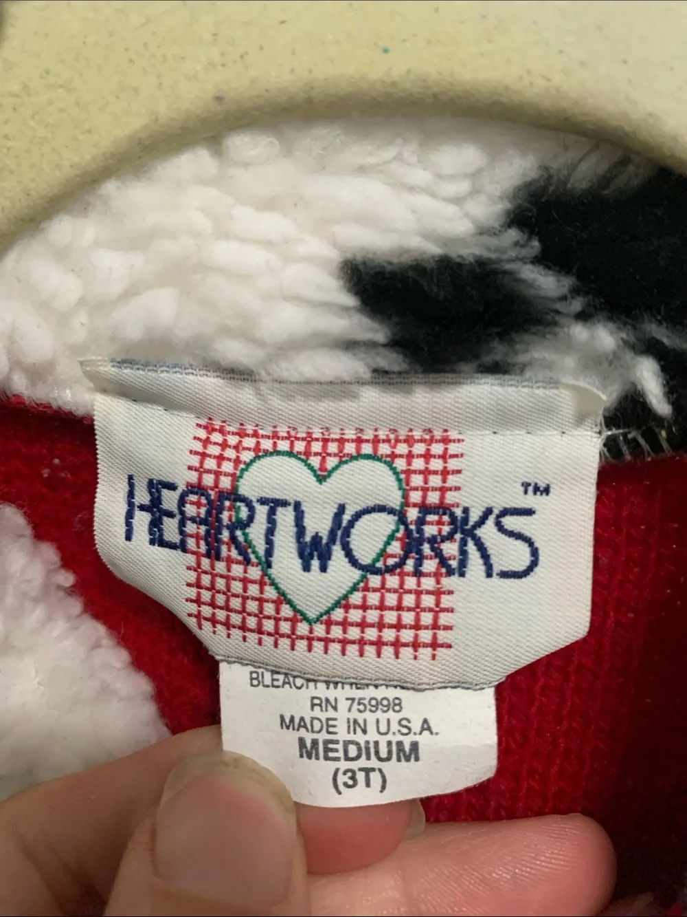 Vintage Heartworks Kids Red Dalmatian Collared Sweater
